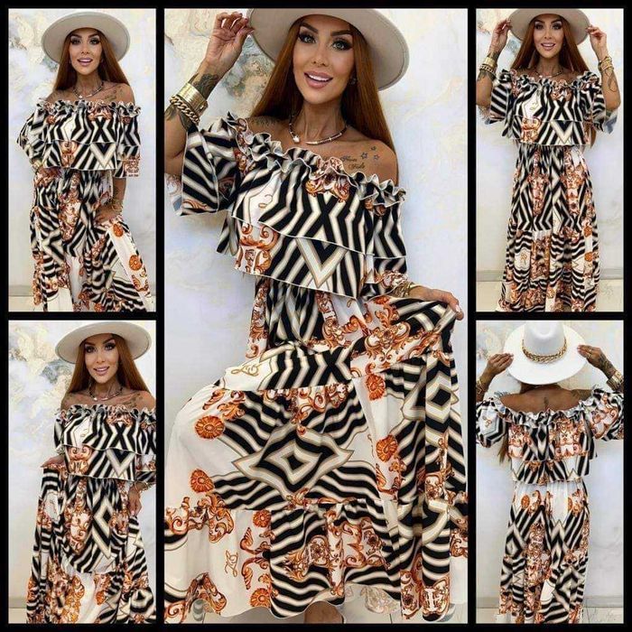 LOLA BIANKA Sukienka w stylu greckim Oversize na każdą okazje