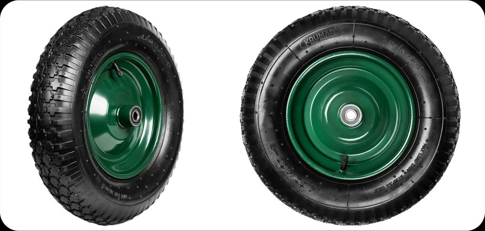 Koło kółko do taczki taczek mocne z dętką pompowane 4.80/4.00-8 + ośka