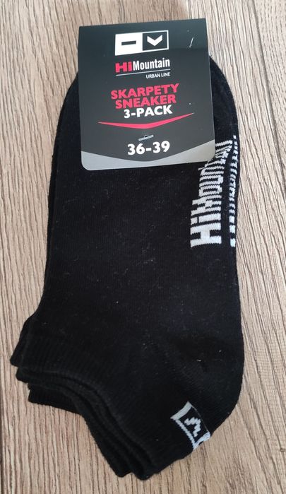Skarpetki damskie HiMountain sneaker 3 pary czarne 36-39 nowe