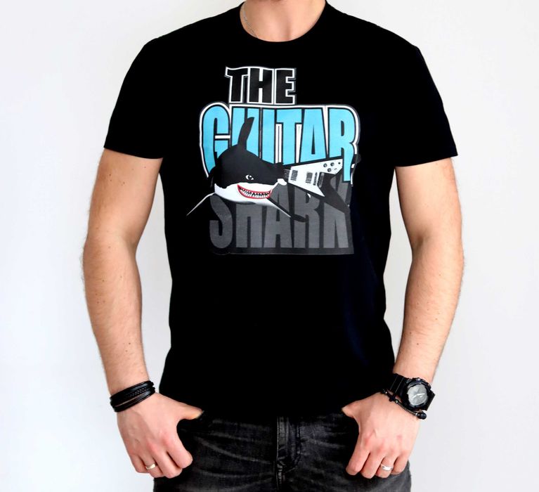 Autorska muzyczna koszulka t-shirt dla gitarzysty różne wzory Red Note