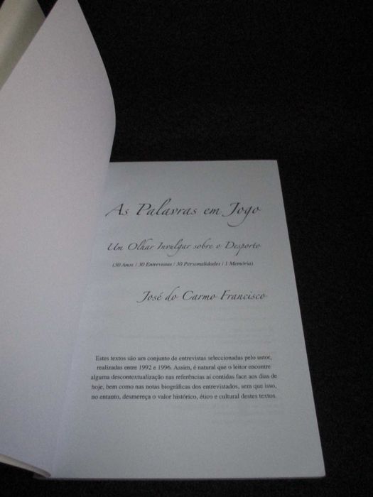 Livro As Palavras em Jogo José do Carmo Francisco