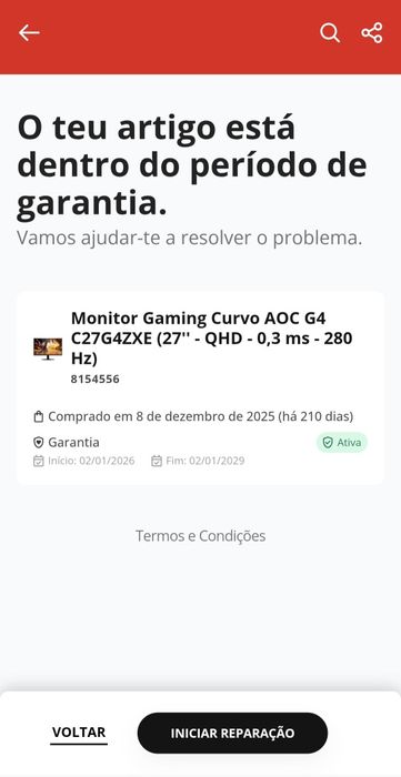 Monitor Gaming Curvo AOC G4 C27G4ZXE  (27" - QHD - 0,3 ms - 280 Hz)