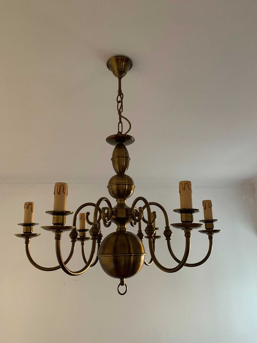 Candeeiro de teto vintage em bronze com 6 braços | estilo clássico elegante
