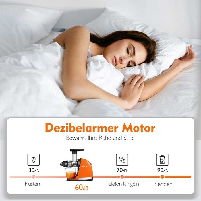 соковижималка AMZCHEF ZM5003, нержавіюча сталь, помаранч