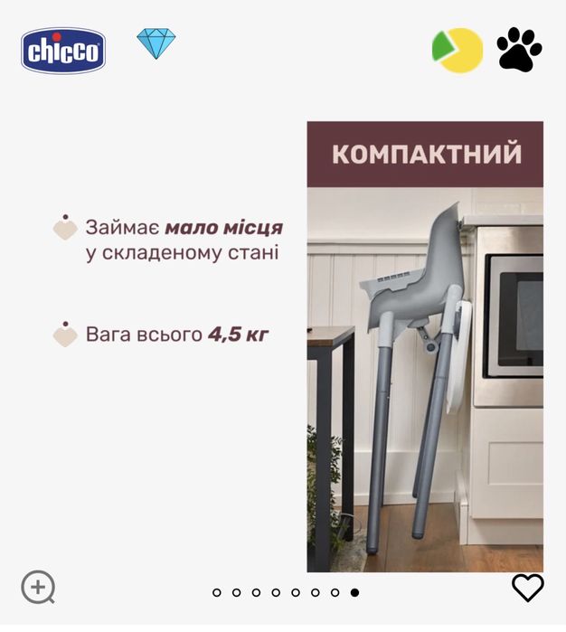 Стільчик для годування Chicco Polly Zest