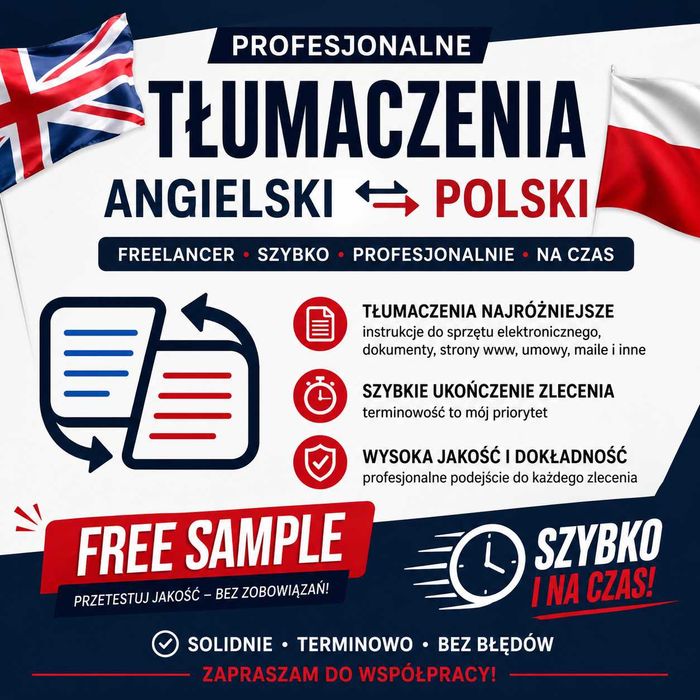 Tłumacz Angielski-Polski | Instrukcje, Dokumenty, Maile