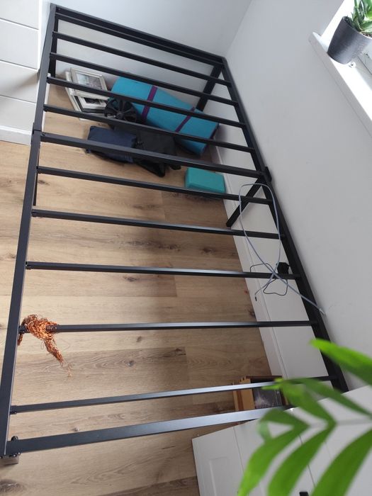 Łóżko metalowe składane 100x205 z materacem