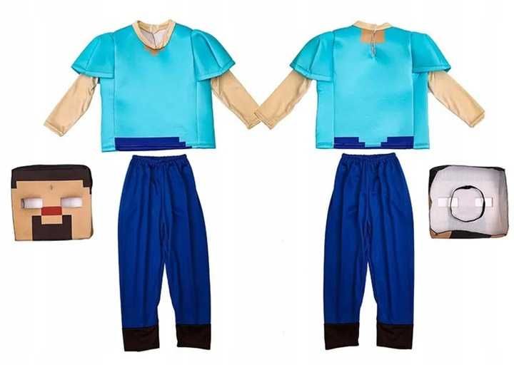 Minecraft Steve strój przebranie na bal kostium rozm.M 122/128