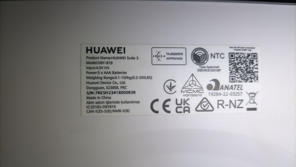 Balança Huawei Scale 3 BLE
