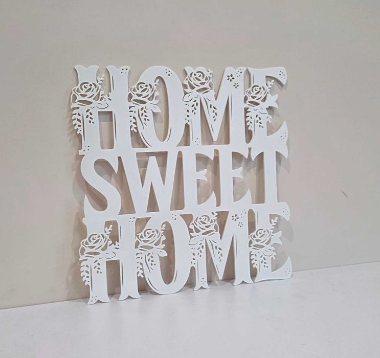 Dekoracja ścienna „HOME SWEET HOME” –  ażurowa ozdoba – różne kolory