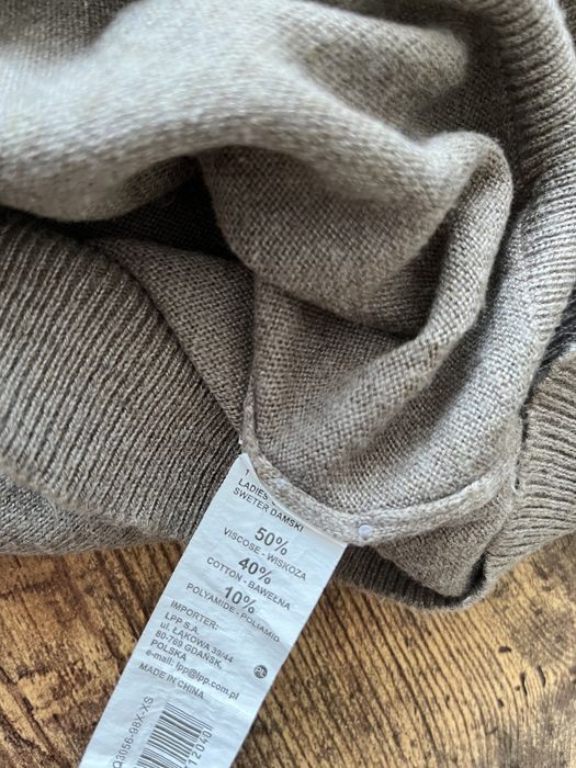 Mohito  sweter bluzka  XS 34 brąz 3/4 wiskoza bawelna
