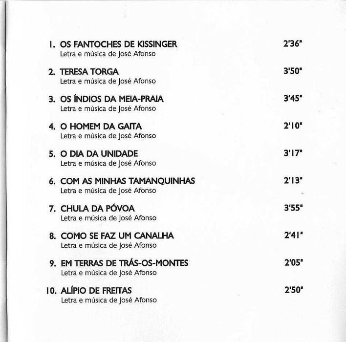 José Afonso - - - - - Com as Minhas Tamanquinhas - - - - - CD