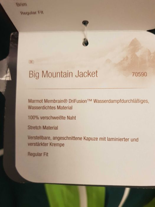 Куртка мужcкая MARMOT Big Mountain Jacket Green Envy/Gator Размер М