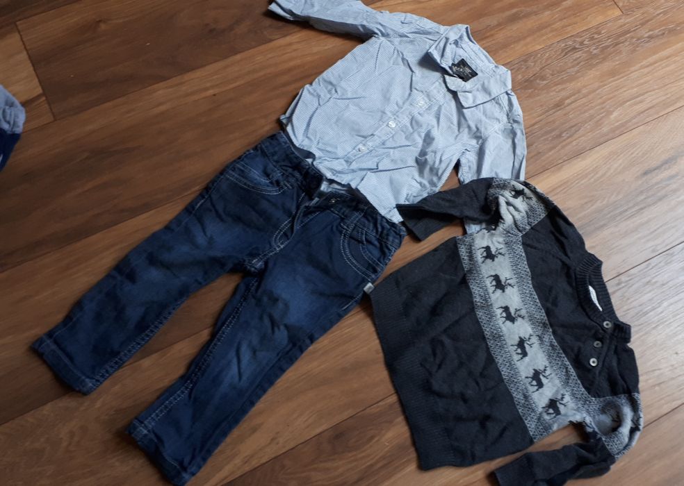 Zestaw paka koszula spodnie sweter 80/86 h&m Reserved kapp ahl