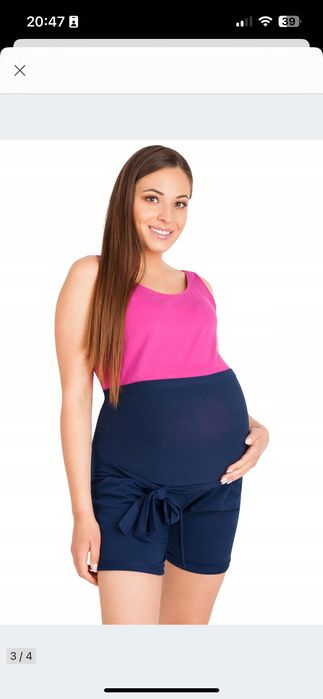 spodenki CIĄŻOWE krótkie szorty rozm. M granatowe LATO