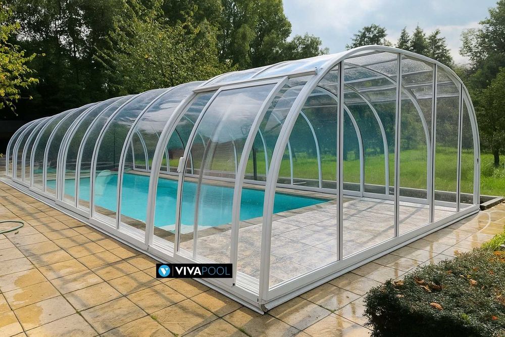 Wysokie zadaszenie basenu OPERA 13,50 x 4,75x 2,00 poliwęglan pokrywa