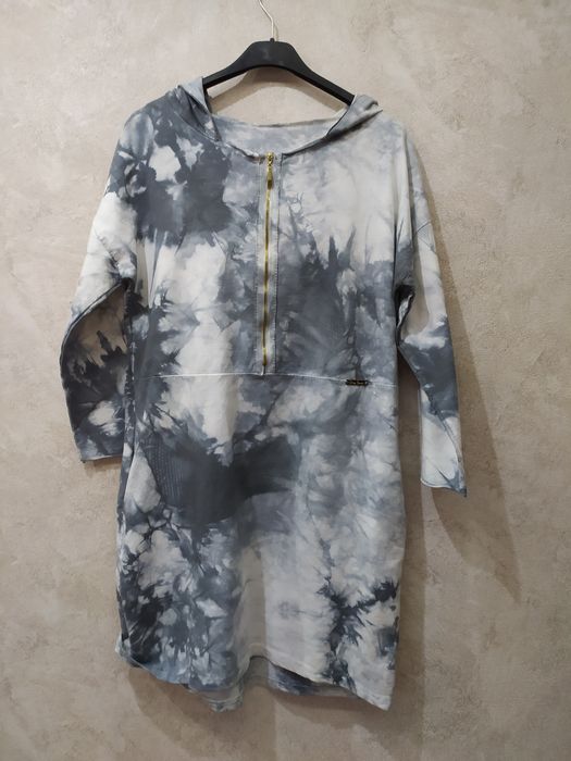 Sukienka marmurkowa uni bawełna dresowa