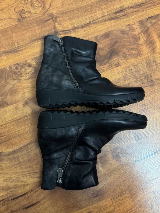 Buty skórzane botki zimowe trapery buty ocieplane czarne Remonte 38