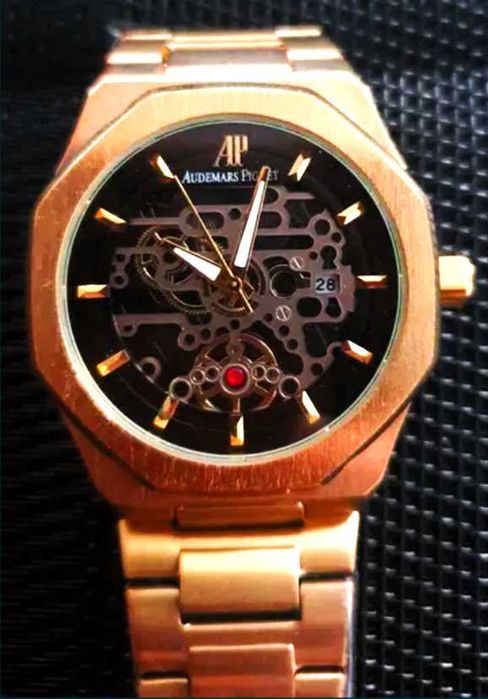 Luksusowy ! "Audemars Piguet Skeleton" z Bransoletą Złoty UNISEKS !