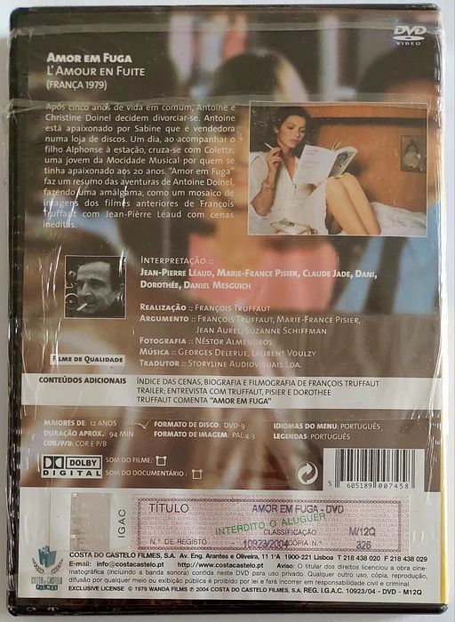 DVD - Amor em Fuga / TRUFFAUT - Selado!