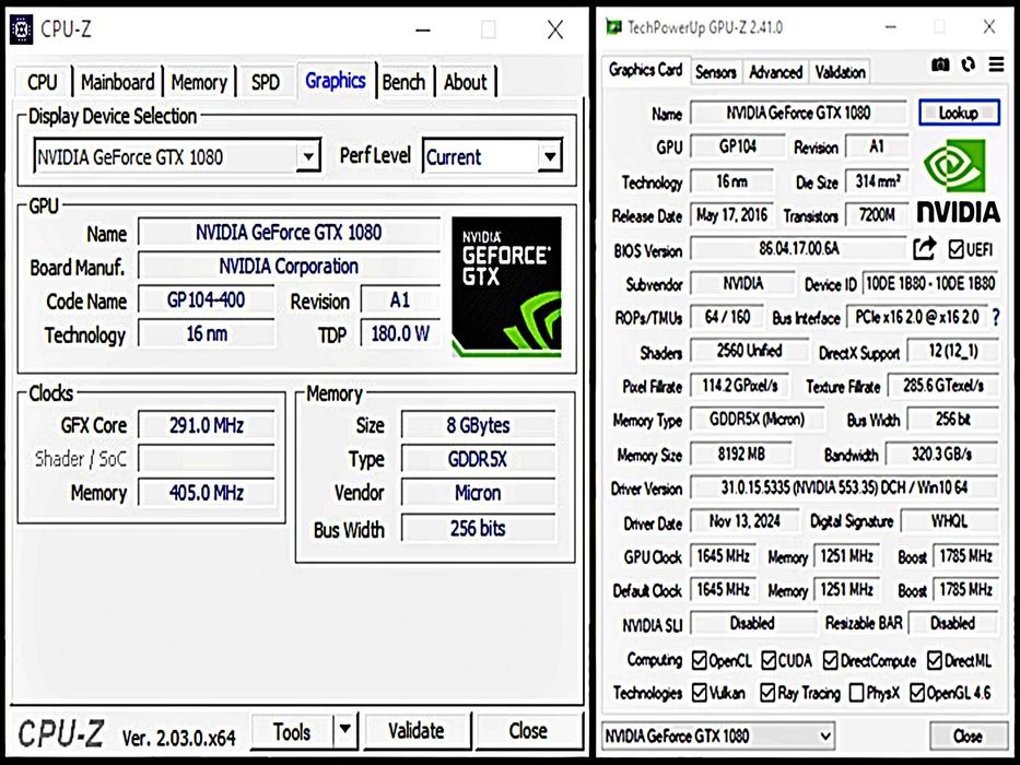 GeForce 8GB GTx 1080 - Karta graficzna