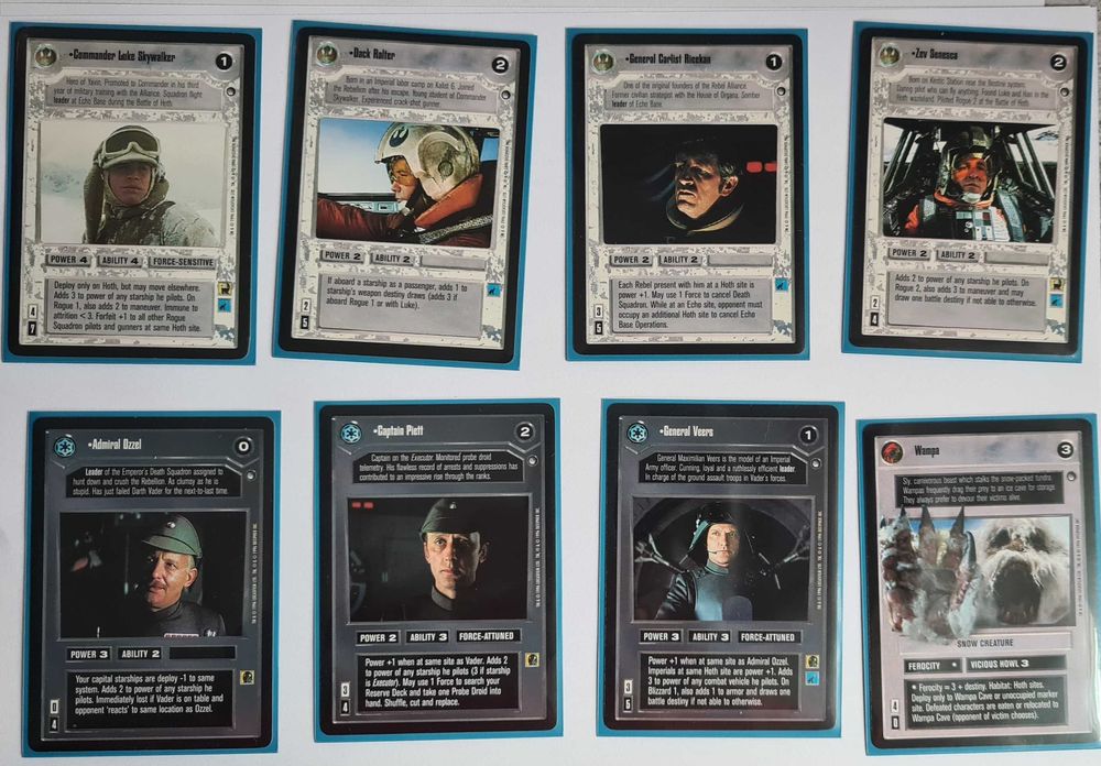 Hoth Star Wars CCG Decipher SWCCG SW Karty kolekcjonerskie Cały Set