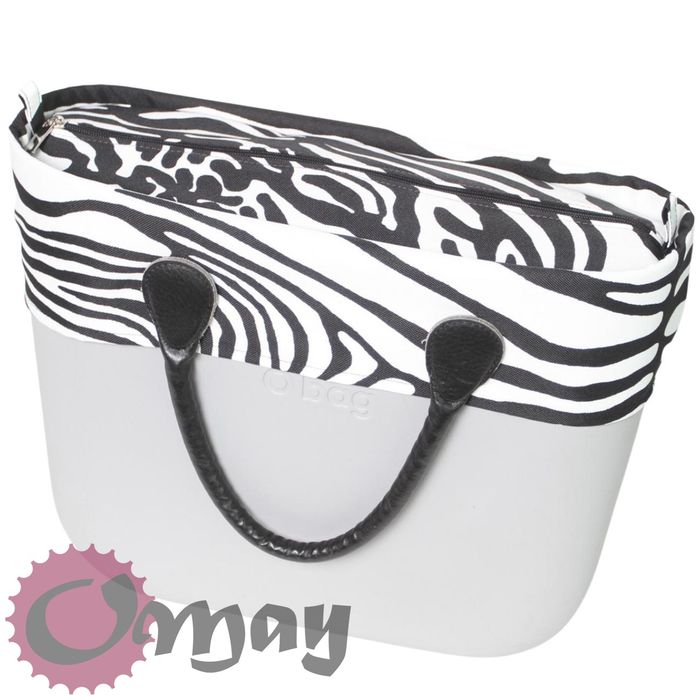 Czarny organizer OBAG STANDARD +opaska zebra zeberka 2 kieszenie OMAY