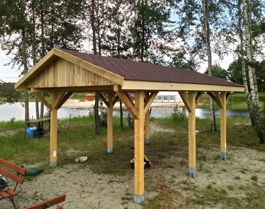 Wiata CARPORT Zadaszenie Drewutnia Altana drewniana ŻARY Lubuskie