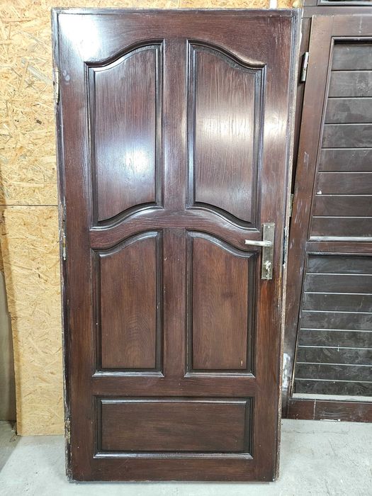 DRZWI Zewnętrzne Dębowe Drewniane Wejściowe Pełne 101x209cm