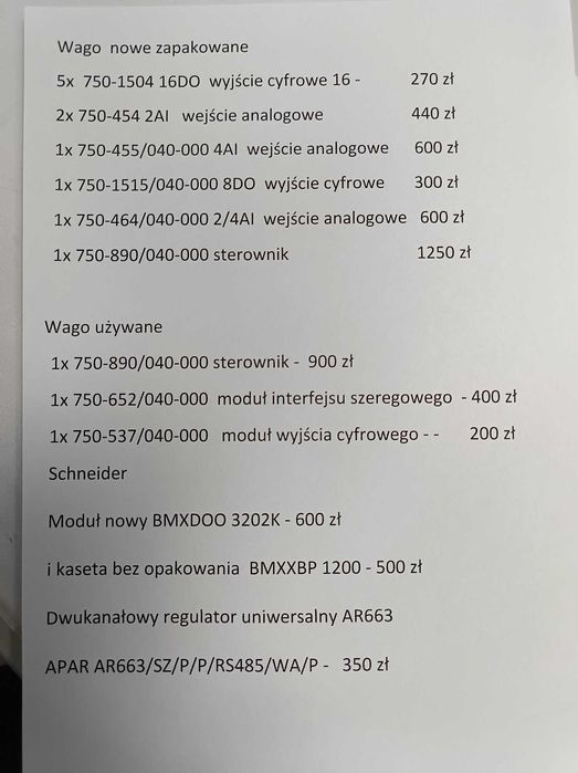 Sterownik WAGO 750 PLC z modułami