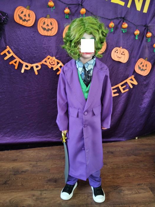 Strój kostium przebranie Joker, karnawał! rozm. 110-116 + peruka