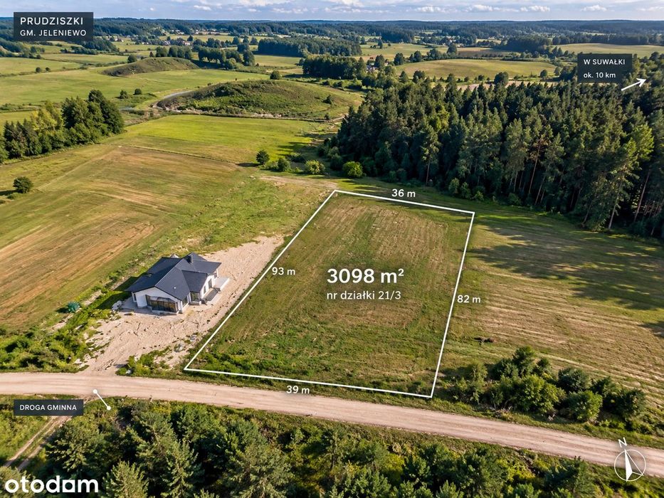 Działka budowlana 3098 m² z WZ | Prudziszki