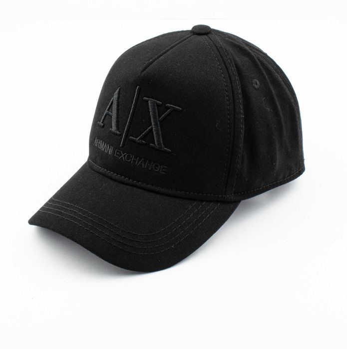 Кепка бейсболка Armani Exchange | бавовна 100% | класична преміум | чорна з вишивкою