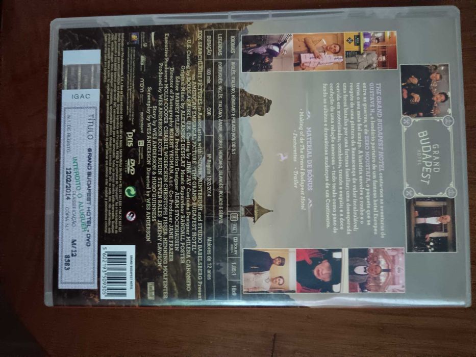 filme dvd original - Grand Budapeste hotel