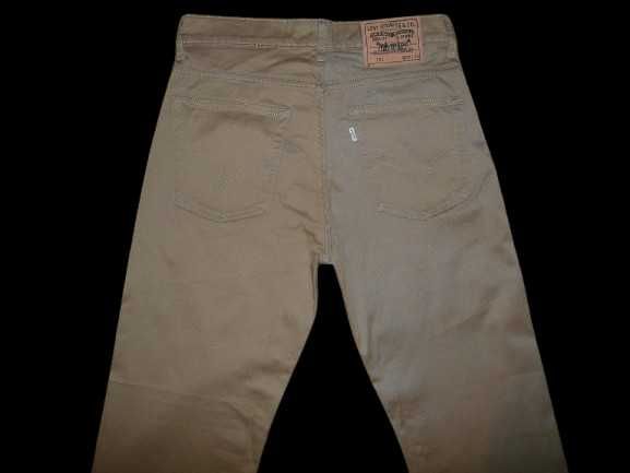 Spodnie dżinsy LEVIS 752 W30/L30=40,5/102cm beżowe