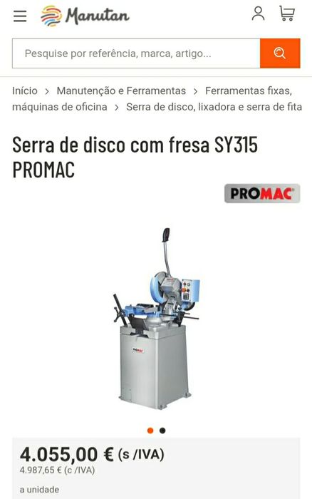 Serra de disco de corte SY315 PROMAC
Serra de disco com fresa SY315 PR