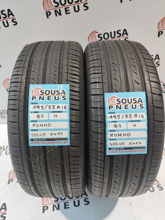 2 pneus semi novos 195-55R16 kumho - Oferta dos portes 85 Euros