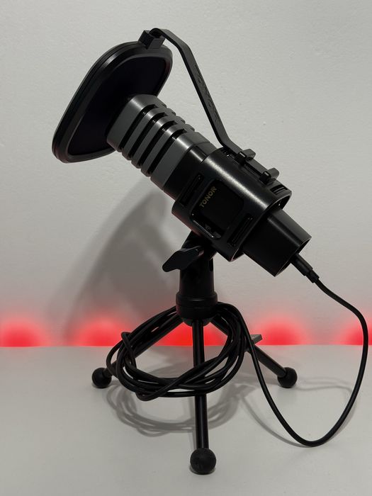 Mikrofon pojemnościowy Tonor USB C, stojak, osłona filtr