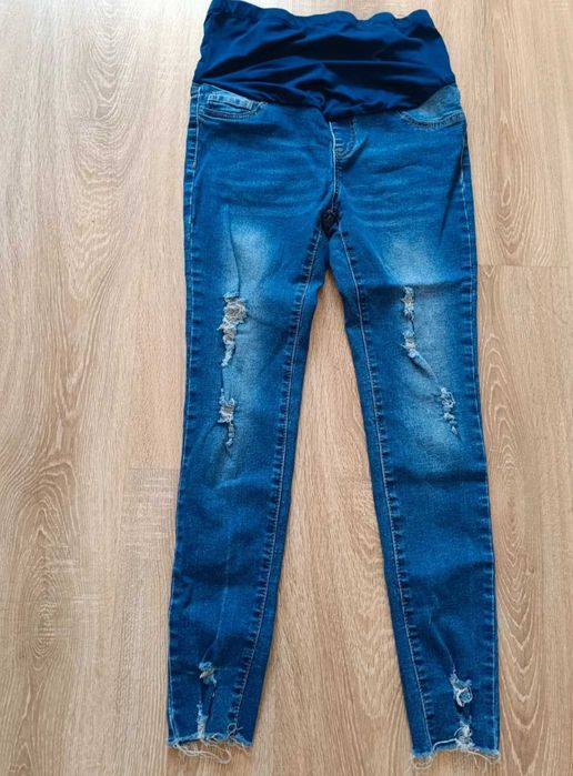 2x Spodnie ciążowe jeansowe S/M