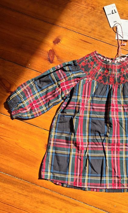 Vestido xadrez MO 3 anos