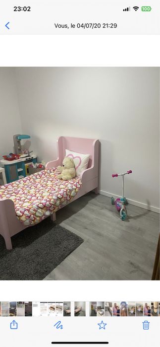 Cama extensíve de criança , rosa com colchão