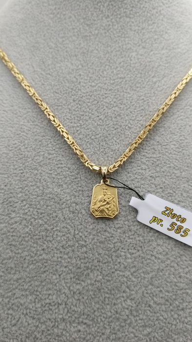Złoty Medalik Dwustronny Pr.585 Nowy Zapraszamy
