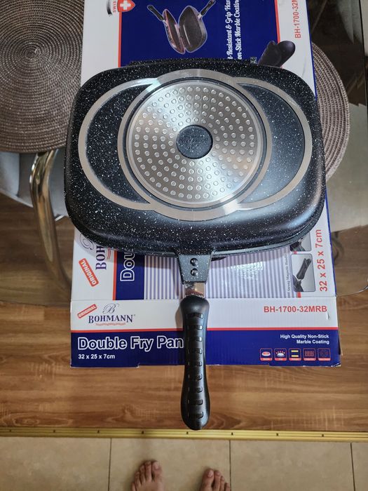 Сковорода -гриль двухсторонняя . Bohmann Tigaie Dubla -BH-1700-32 MRB