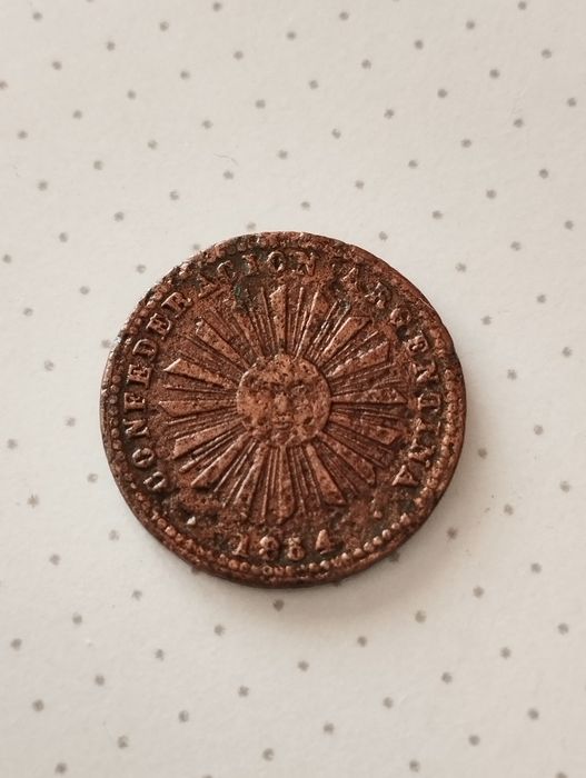 Moeda de 1 Centavo de 1854 da Confederacion Argentina