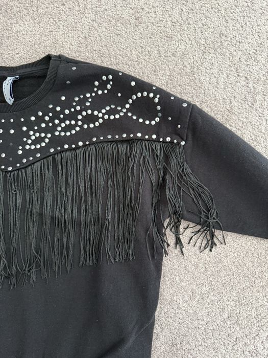 Czarna bluza dzety fredzle nietoperz xs/34 s/36