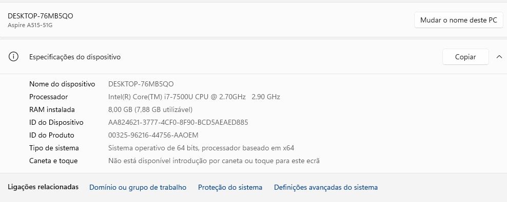 Computador acer aspire a515-51g
