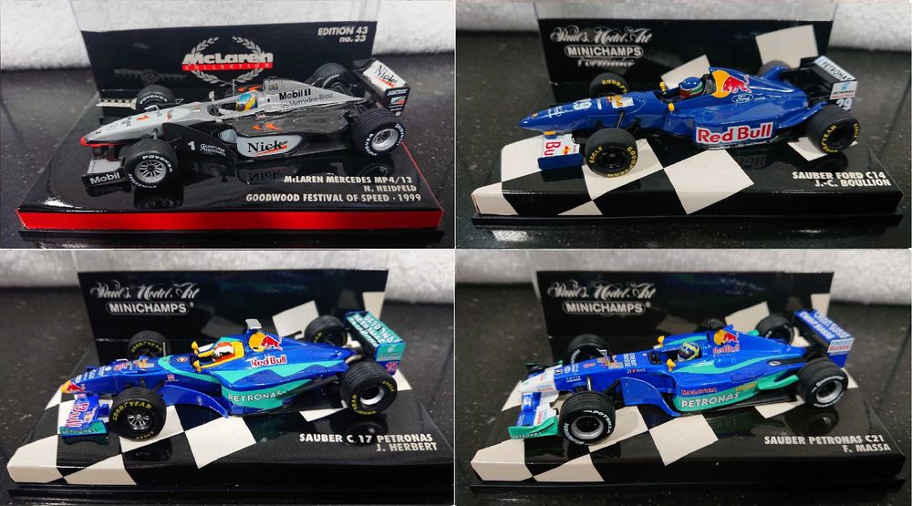 21 Miniaturas F1 - MINICHAMPS / HOT WHEELS / NOREV / BRUMM - 1/43