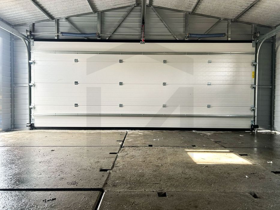 garaż blaszany 6x5, 6x6 dwuspadowy brama segmentowa grafit