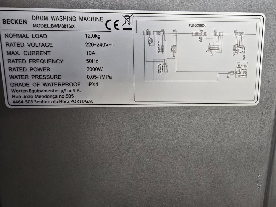 Lavadora becken 12 kg