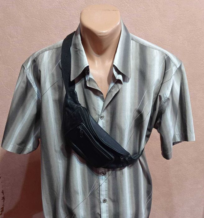 Мужская барсетка, бананка на пояс из натуральной кожи.